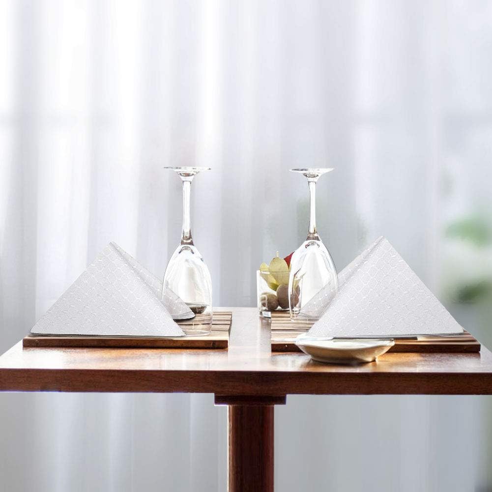 Cloth Napkins Set of 6, White Dinner Napkins Square Reusable17 Inch, Waffle Table Napkins Washable Great for Weddings Parties Holiday Dinner
