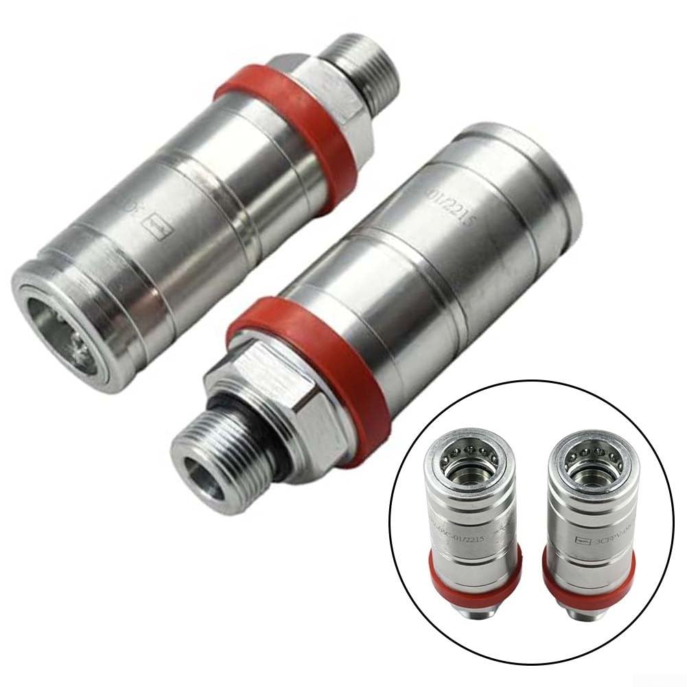 Acoplador rápido hidráulico hembra para tractor SCV, M22 x conector de separación de rosca con válvula de alivio de presión, compatible con 6400 6410 6420 6800 y para