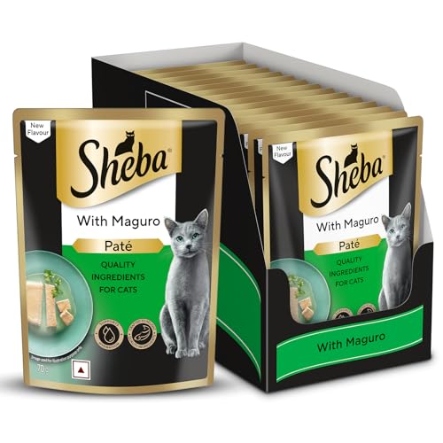 Image of Sheba Pate Adult Wet Cat Food, Maguro, 14 x 70g, Soft Pate Texture, Hydrating Food Crafted Ingredients, Balanced Nutrition for Healthy Cats