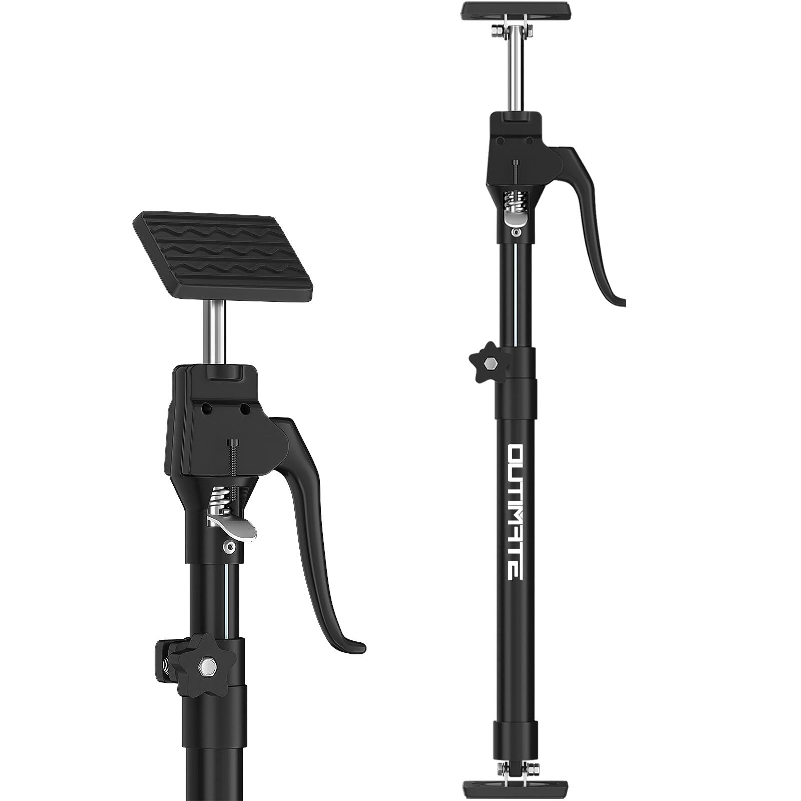 OUTIMATE Poteau de support de troisième main très résistant, crics d'armoires pour installer des armoires d'une capacité de 90,7 kg et extensible de 69,5 à 114,3 cm, 1 pièce
