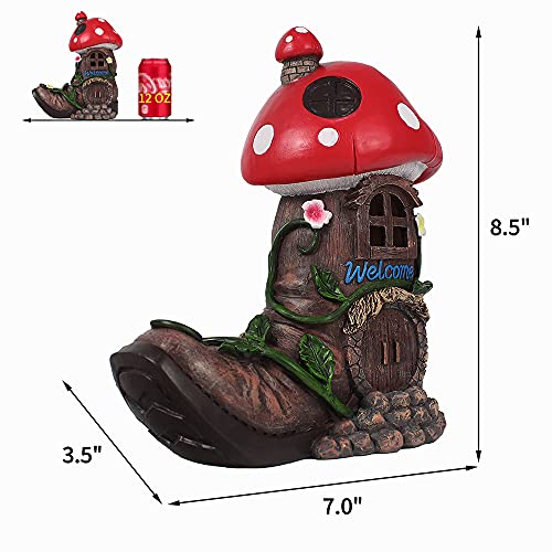 Mildahjoy Jhp Mushroom Fairy House Garden Statues Of Boots thumb #5