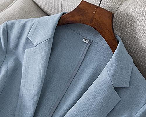 Dawwoti Blazers para mulheres manga longa casaco fino um botão escritório terno jaqueta longa blazer