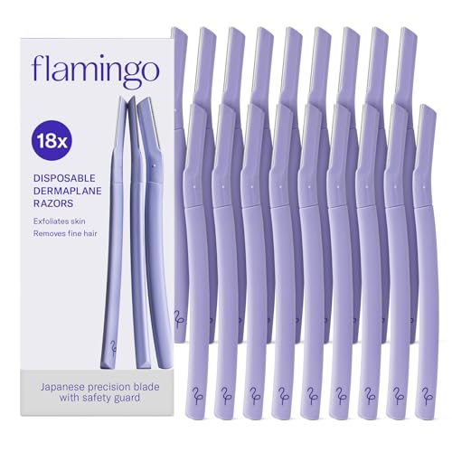 Flamingo Disposable Dermaplane Face Razors - 18 Count (3 Count, Pack of 6)