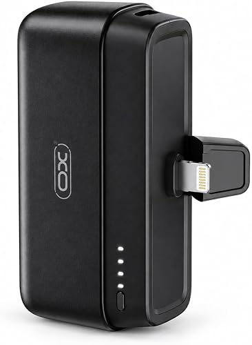 PR244(iP) Mini Power Bank – 5000mAh Built-In Lightning Connector with Phone Holder, 20W Fast Charging