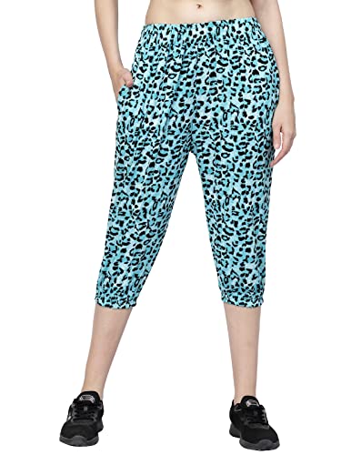Image of UZARUS Women's Animal Print Tie-Dye Strechable Capri 3 /4th Shorts