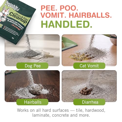 Image of Sprinkle & Sweep: Pet Mess & Odor Cleanup - 4 Pack, 15oz Bags - Dog Accident Clumping Powder, Remove Pee-Poo-Vomit From Hard Surfaces, Ultra-Absorbent