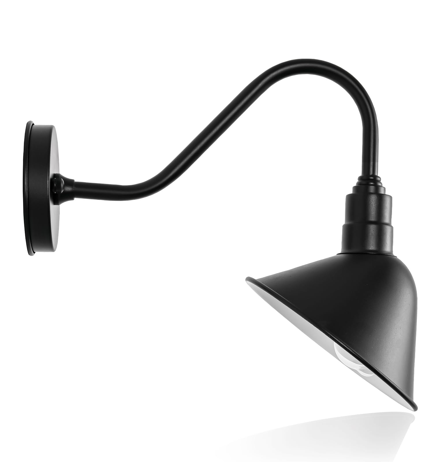 8 Inch Classic Gooseneck Light with Extended Arm, Farmhouse Barn Gooseneck Lightju - Outdoor Sign Lighting, Vintage, Restaurant, Store Sign Light