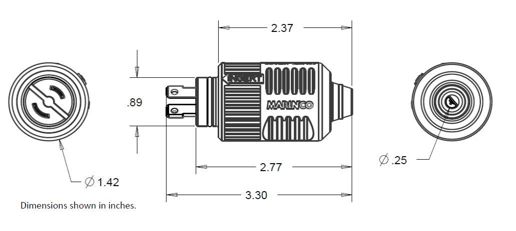 Marinco Power Products 12VBPS2.OEM ConnectPro Plug, 2 Wire