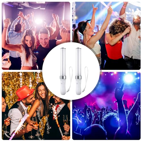 LED Leuchtstäbe, 2 Stück LED Leuchtstab Glasfaser, Leuchtstäbe Partyzubehör 24 Farben Umschaltbare, LED Leuchtstäbe Konzert, Knicklichter Hochzeit Bunte für Weihnachten Party Konzert Hochzeit
