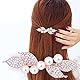Wendalern Strass Hochzeit Haarspangen Perlen Haarspangen Clips Blatt Kristall Haarspangen Kopfbedeckung Gold Cz Haarteil Dekorativer Haarschmuck für Frauen und Mädchen Geschenke