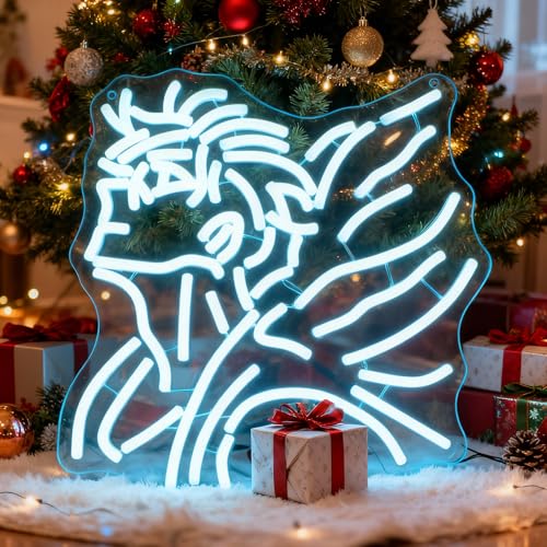 Image of Monarch's Sigil Neon Sign, Ice Blue, 13x13 Inch | Leveling Inspired, LED Wall Art, Anime Room Decor for Gaming, USB Dimmable, Collector's Edition