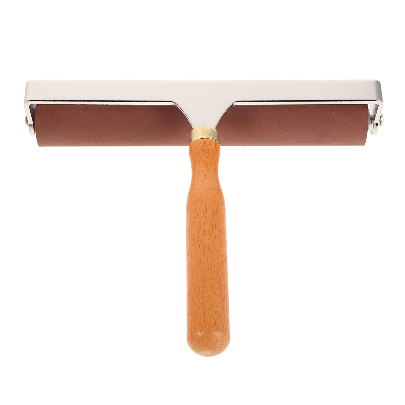 Rodillo de Goma para Manualidades con Mango de Madera Rodillo de Impresión para Estampado Pintura y Aplicación de Pegamento Herramienta Multiusos para Artistas y Trabajos Madera