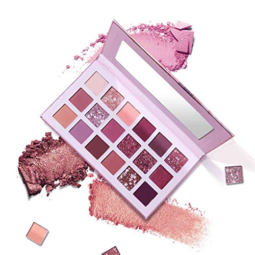 weixinbuy Magic Eye Shadow Palette 18 Color Matte Pigment Glitter Shimmer Eye Shadow Makeup - Nude Brown Peachy Pink Velvet Texture Easy to Mix Long Lasting Palette - Image 4