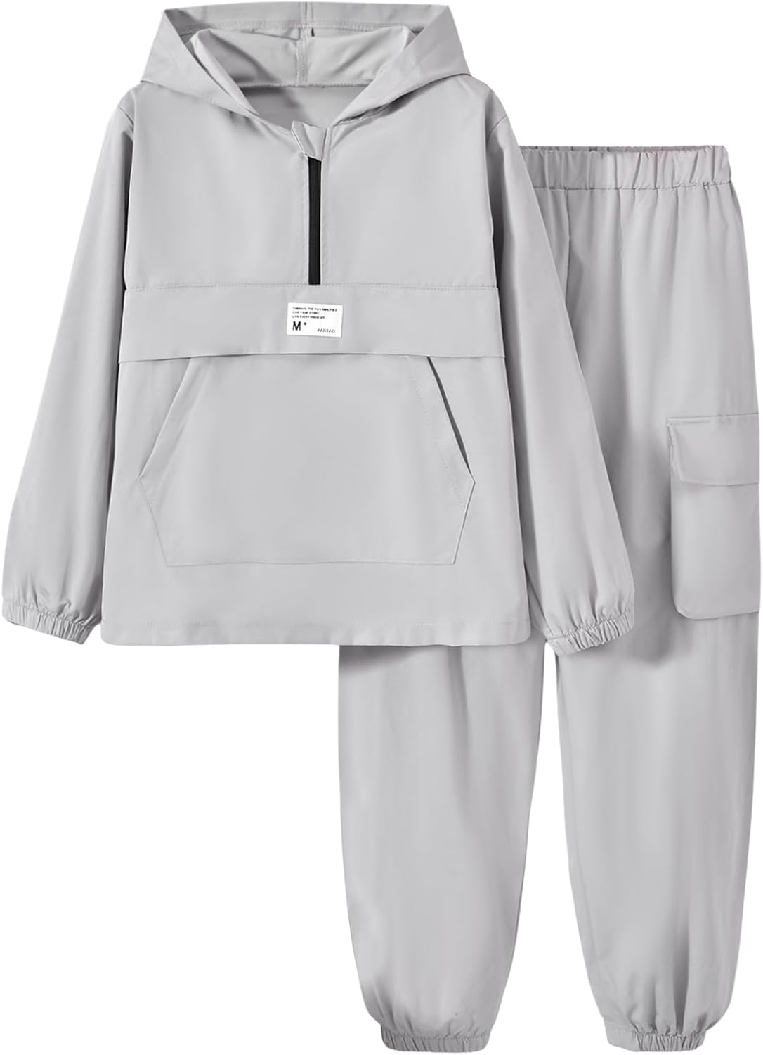 fioukiay Boys Half-Zipper Athletic Sweatsuits Jogger Set 2-Piece Long Sleeve Hoodie And Pants Outfit Fall Winter 8-12 Years