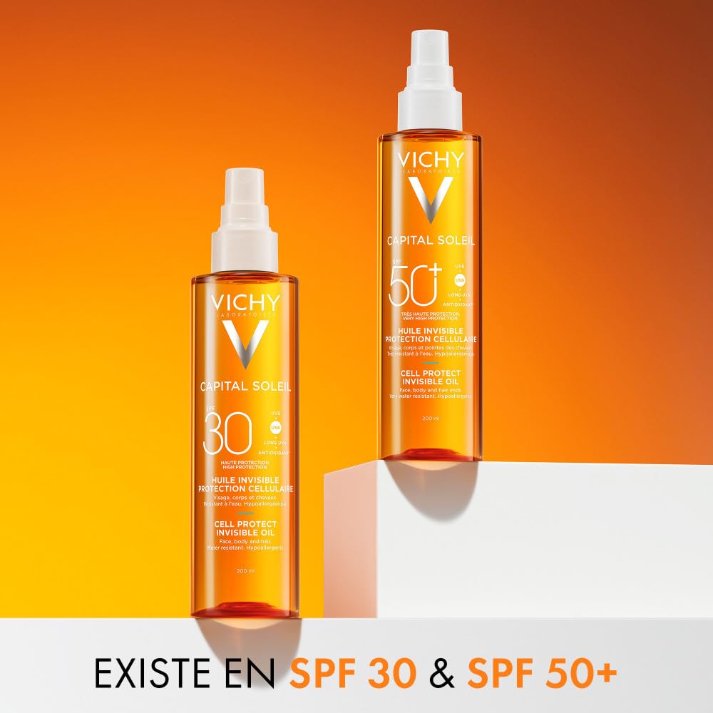 Vichy Capital Soleil Huile Solaire SPF50+ Visage Corps Cheveux 200 ml