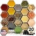 Hexagon Jars Gold Lid (30pcs 1.5 oz) Hexagon Glass Jars with 30pcs Gold Plastisol Lined Lids for Jam Honey Jelly Wedding Favors Baby Shower Favors Baby Food DIY Magnetic Spice Jars Crafts Canning Jars