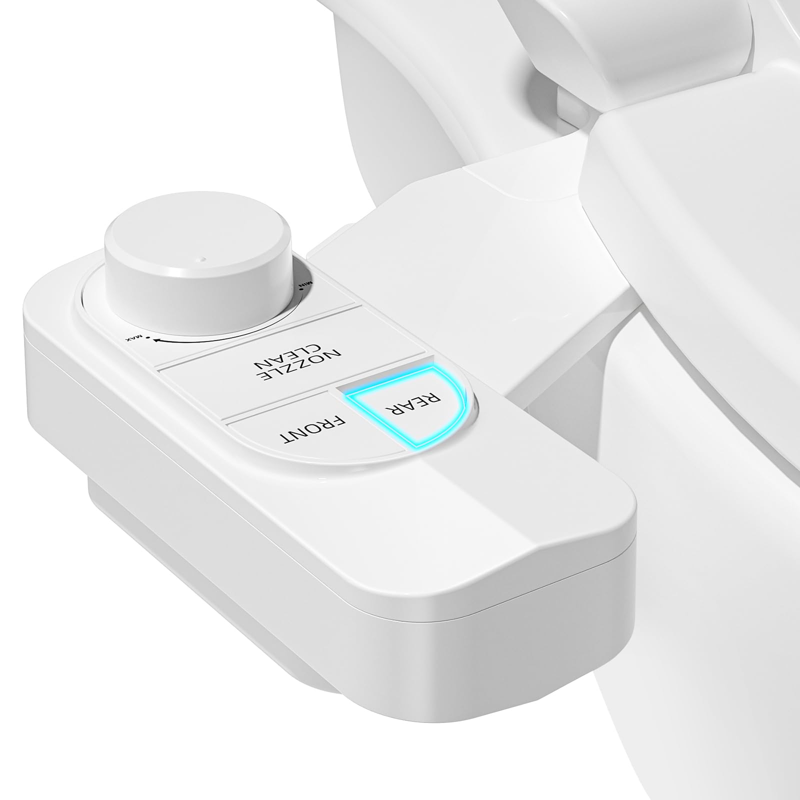 SAMODRA Non-Electric Bidet - Self Cleaning Dual Nozzle (Frontal and Rear Wash) Fresh Water Bidet Toilet Seat Attachment with Independent Adjustable Water Pressure