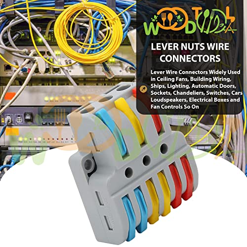 Image of Compact Wire Splice Connectors - Electrical Wire Connectors - 3 to 6 Way Butt Terminal Block Connectors (4pcs, 3 to 6 Inline, Multi)