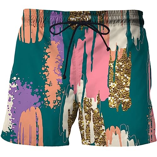 Large Size Men's Swimming Shorts Floral Beach Shorts Shorts Gym Trunks Swimming Surf