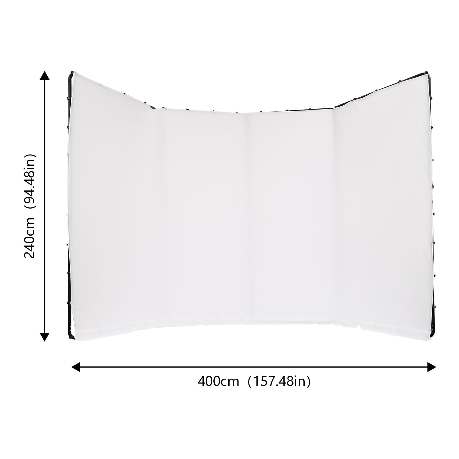 Fondo fotográfico con bolsa de transporte, 4 x 2,4 m, plegable, soporte de fondo blanco, ajustable para estudio fotográfico, fotografía de productos, transmisión en directo