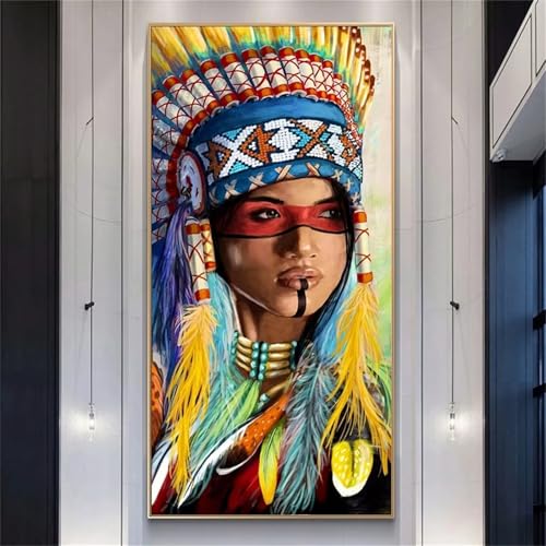 Peinture diamant plume indienne pour créer une décoration murale salon