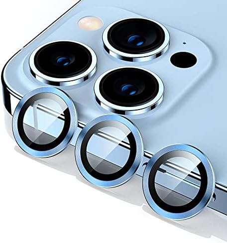 [3 Pack] Loirtlluy Camera Lens Protctor Designed for iPhone 13 Pro Max 6.7 inch & iPhone 13 Pro 6.1 inch, [Keeps Original Picture Quality] Aluminum Alloy Edge with Premium HD Tempered Glass Cover,