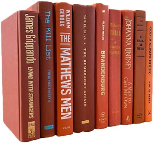 Decorative Accent for Home Decor – Real Books by Color® Interior Styling Piece for Bookshelf, Coffee Table, Design Display (Set of 3, Orange) image 5