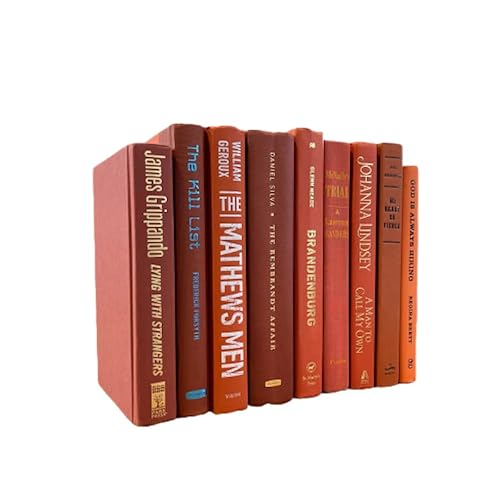 Covogoods Decorative Accent for Home Decor – Real Books by Color® Interior Styling Piece for Bookshelf, Coffee Table, Design Display (Set of 3, Orange)
