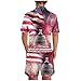 Kangyan Uomo Estate Bandiera Americana Vela Nave 3D Stampa Indipendenza Giorno Casual Set Giacca e Pantaloni per Uomo, Rosso, XXXXL