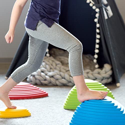 Jumpoff Jo - Rocksteady Tall - Balance & Coordination Enhancing Stepping Blocks, Sensory Toys For Kids - Indoor And Outdoor Obstacle Course, Set Of 6 Pieces - Primary Colors #TOP2