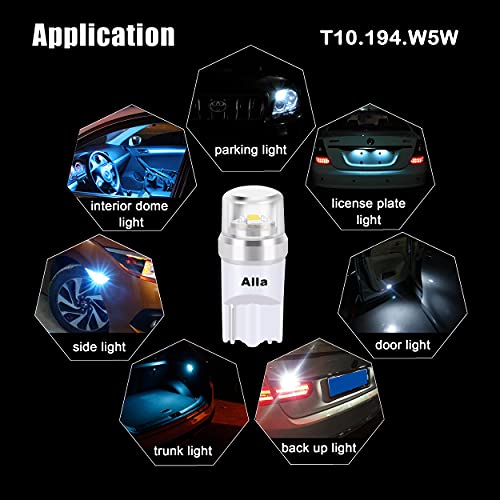 Mini bombillas LED T10 168/194 para autos, 12V, 6000K miniatura 2