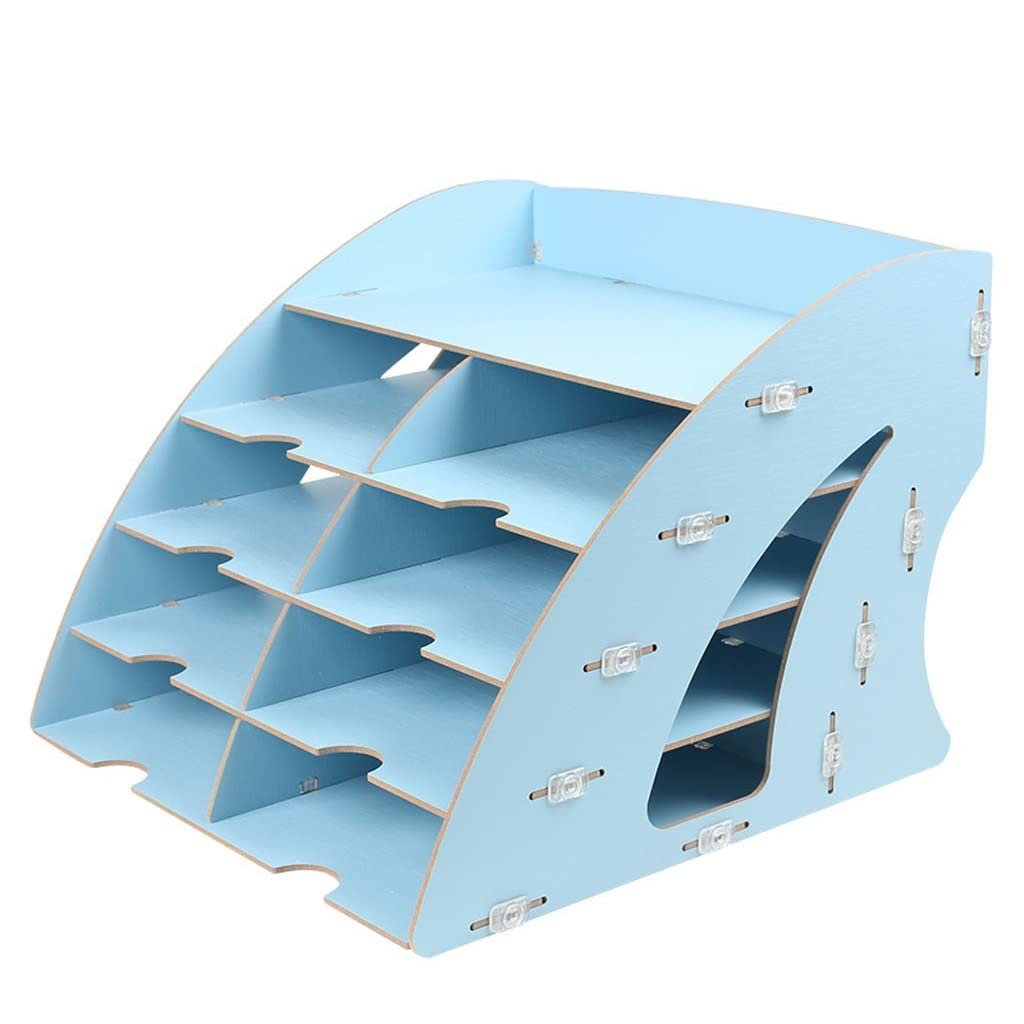 Aktenhalter, Dateitrenner, Dokumentenschrank, Schreibtisch-Datei-Organizer, 5-lagiger Schreibtisch-Organizer in Fächerform, aus Holz, A4 D