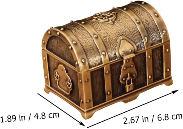 Ipetboom European Style Retro Jewelry Box Small Metal Treasure Chest Earring Ring Storage Case Organizer for Bedroom Decor image 5
