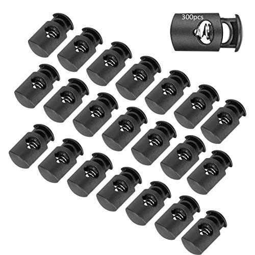 SPYMINNPOO 300 Uds. Cerraduras de Cuerda de Nailon Duraderas para Fijación Ajustada, Accesorios de Ropa con Resorte para Equipaje, Mochilas y Tiendas de Campaña (nylon)