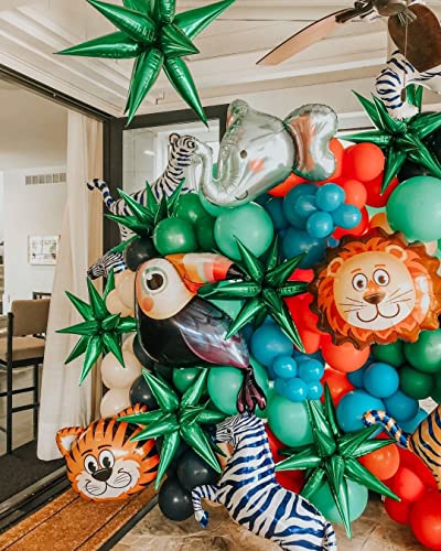 18Pcs Safari Birthday Decorations Balloon. Jungle Safari Animals Balloons Kit For Kid Birthday Party.jungle Safari Animals Theme Party Decoration.zoo Balloons- #TOP2