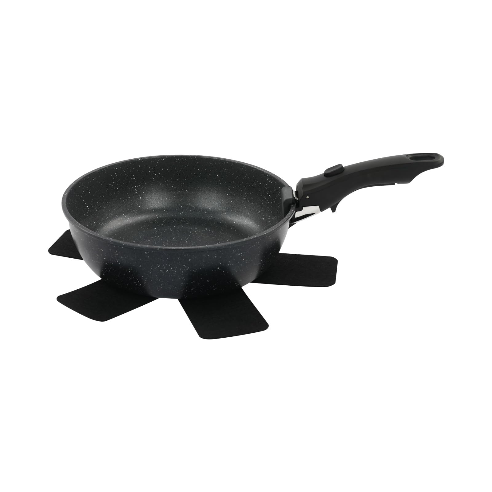 Juego de utensilios de cocina de 15 piezas, antiadherente, juego de ollas y sartenes versátiles con mango extraíble, ollas y sartenes portátiles para cocina (negro)