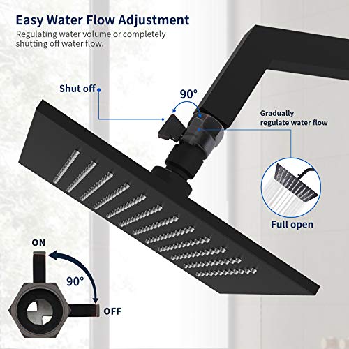 Tenfe Water Flow Control Shut Off Valve, Brass Adjustable Water Pressure Regulator For Hand Held Shower Head & Bidet Sprayer, Oil Rubbed Bronze Water Saver G1/2 Standard Connection #TOP1