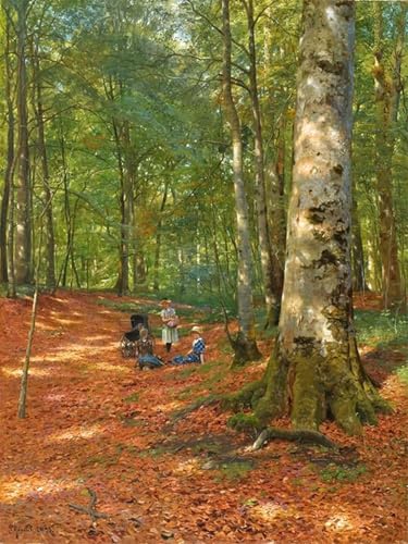 Peintures P. Monsted dans la clairière : art mural salon et bureau 60x90