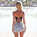 Tomwell Mujeres Moda Sin Mangas Atado Al Cuello Blusas Bustier Bra Chaleco...