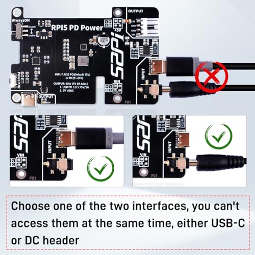 GeeekPi PD Power Expansion Board for Raspberry Pi 5,Enhanced Power Delivery & Automatic Startup for Raspberry Pi 5 4GB/8GB