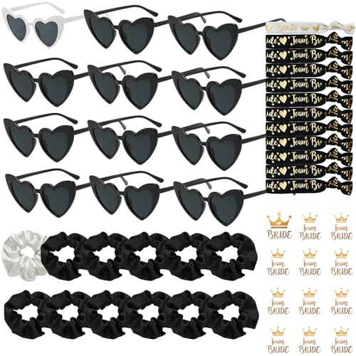 48 Pezzi Occhiali Team Bride Braccialetti Tatuaggi, Occhiali a Forma