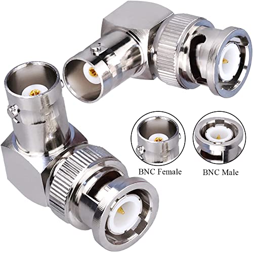 Adaptador en ángulo BNC macho a hembra 90 grados 2 piezas miniatura 5