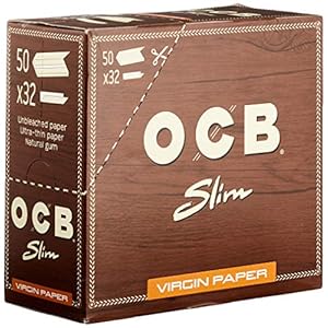 OCB Unbleached Slim Virgin Paper, lang papier, bruin, 12,5 cm 11,5 cm breed x 5,5 cm hoog