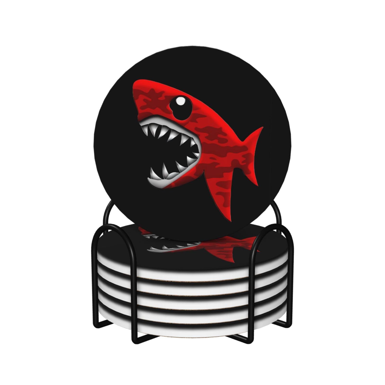 Dessous de verre requin absorbant thermorésistant en céramique et liège anti-rayures