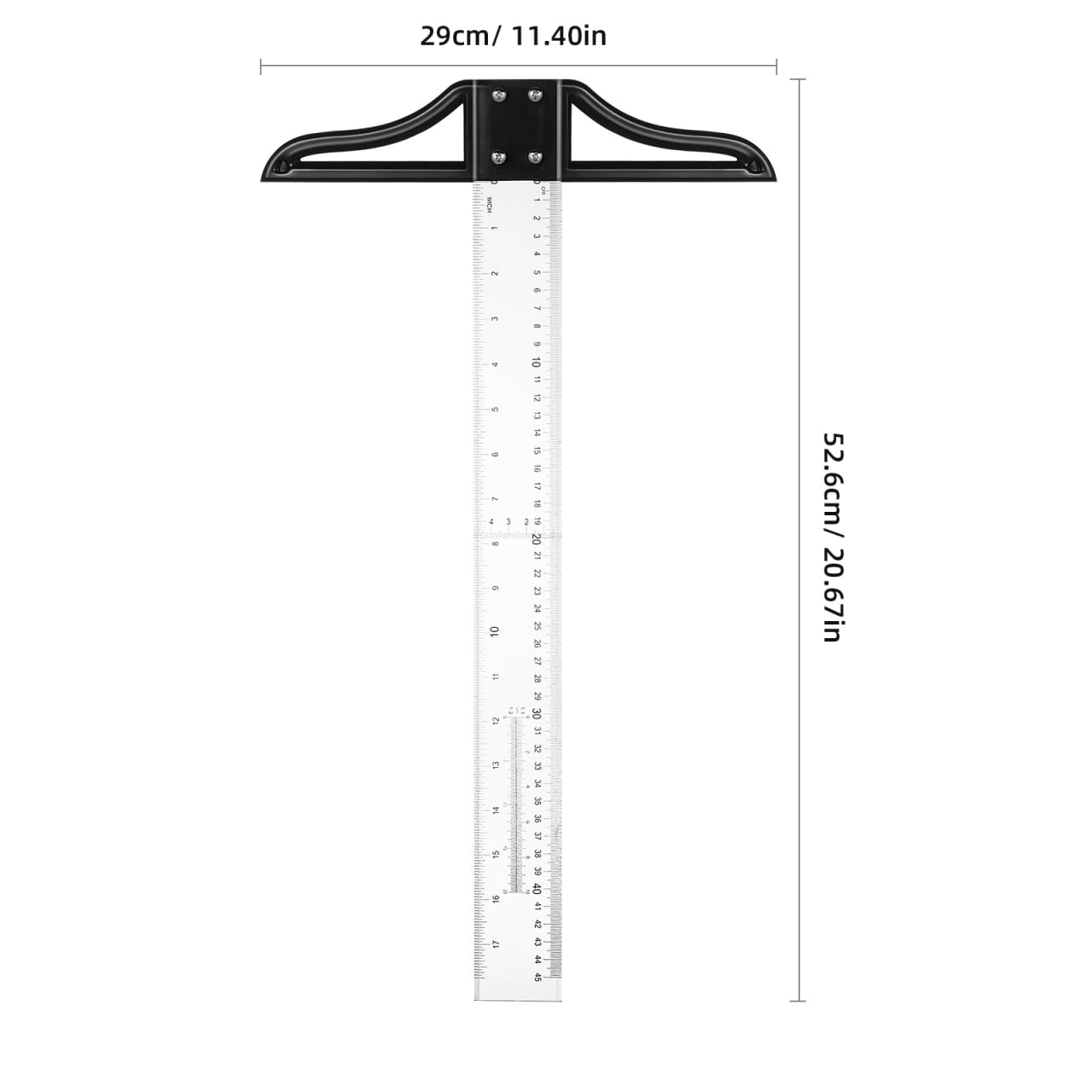 Crafting Precision - Regla cuadrada en T de 60 cm, transparente, ajustable, regla de diseño artístico para profesionales en carpintería, arquitectura, ingeniería, regla en T ideal para
