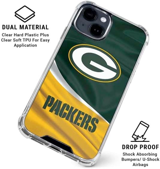 Skinit Clear Phone Case Compatible with iPhone 14 - Officially Licensed NFL Green Bay Packers Design