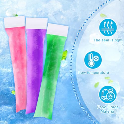 Image of LOMIMOS 160PCS Disposable Popsicle Bags with Funnel,BPA Free Ice Pop Molds Double Zipper Freezer Tubes Reusable Ice Candy Sticks for DIY Yogurt Juice Smoothies(1.96 inchx7.87 inch) - Family & Party Snacks