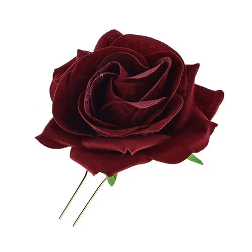 Miniatura 3 de Tendycoco - Broche para el pelo con forma de U, diseño bohemio, para bodas, hawaii, playa, fiestas, 4 unidades, color rojo, talla 1, Burdeos