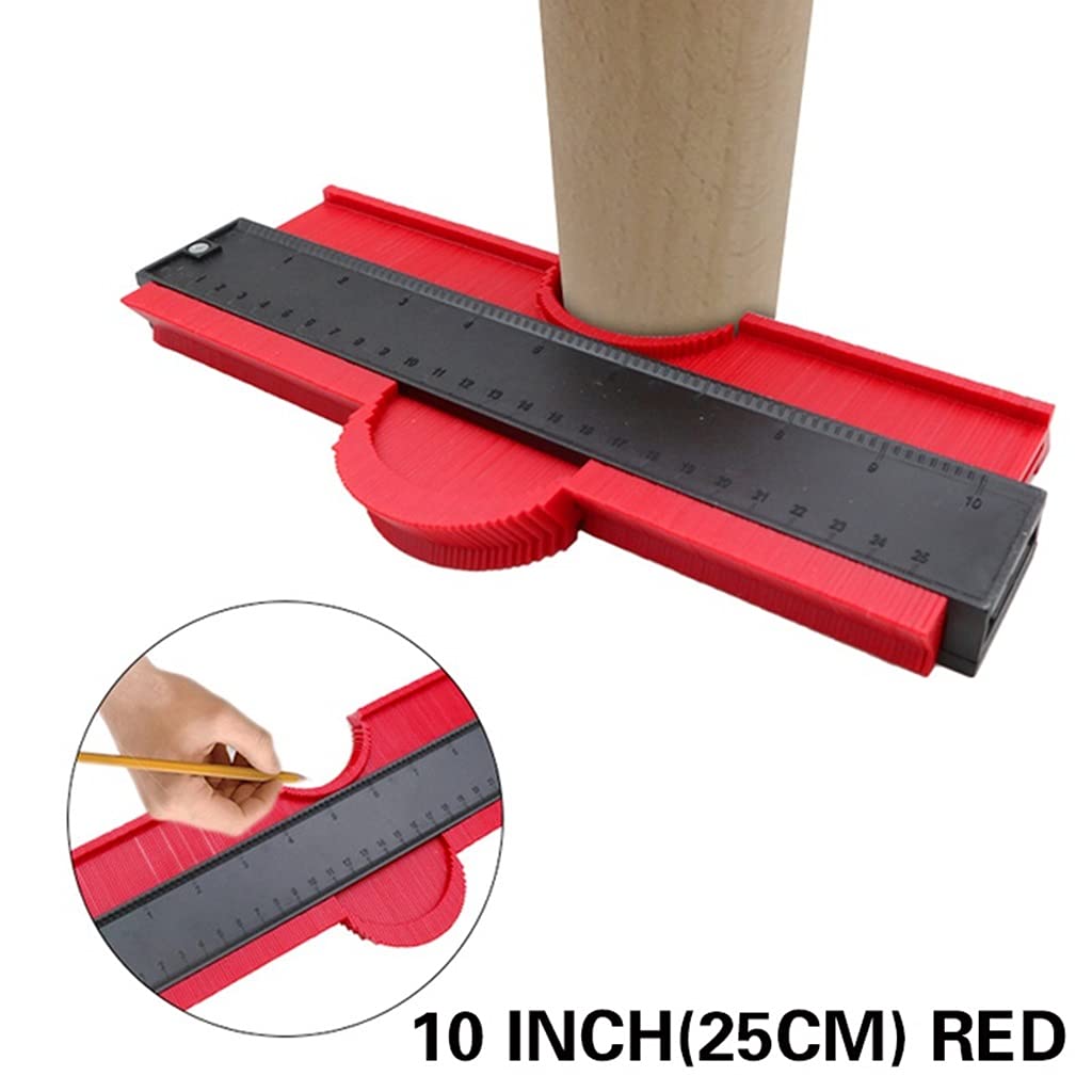 Winkelmesser Profil Konturgauge Leitung Kopierer Lineal Schneiden Vorlage Bau Holzbearbeitungsmessgerät Keramische Kachelfliesen Werkzeug 1. (Color : 10 Inch Red)