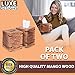 Luxe Designs Rustic Wood Tissue Box Cover with Slide-Out Bottom Panel - Decorative Mango Wood Tissue Box Holder for Bathroom, Car, or Office Desk - 5.7 x 5.7 x 6.5 Inches, Natural (Set of 2)